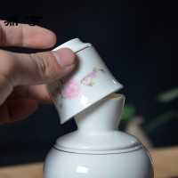 鼎亨陶瓷暖酒壶二两骨瓷温酒烫酒器烈酒白酒酒具套装复古釉中黄酒