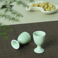 鼎亨青瓷酒杯1斤装酒壶分酒器陶瓷酒具家用高脚杯 一口杯30ml 白