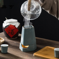 鼎亨黑陶温酒器酒具套装暖酒壶烫酒壶蜡烛温酒具中式复古白酒温酒