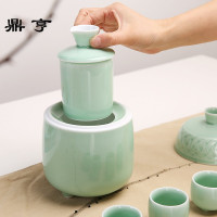 鼎亨 青陶瓷温酒器烫酒壶家用 酒具套装中式热酒暖酒壶白酒黄酒杯