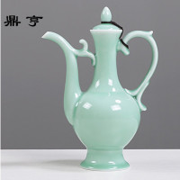 鼎亨青瓷酒壶酒具套装梅子青酒壶陶瓷分酒器酒坛子白酒小酒壶家用