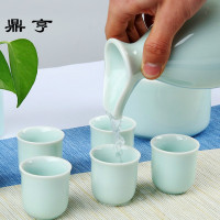 鼎亨 陶瓷家用温酒壶酒具套装加热烫酒器暖酒壶白酒黄酒酒盅杯