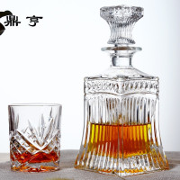 鼎亨水晶玻璃酒樽大号红酒醒酒器家用洋酒瓶子带盖防尘酒壶容器