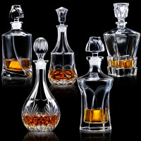 鼎亨大号水晶玻璃酒樽创意红酒醒酒器家用威士忌瓶带盖洋酒瓶白酒