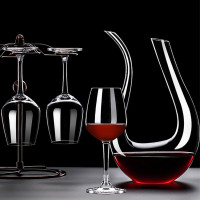 鼎亨进口红酒杯高脚杯醒酒器套装葡萄酒杯6只装家用大号玻璃酒杯