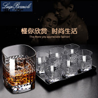鼎亨路易治进口水晶玻璃威士忌酒杯洋酒杯啤酒杯子家用套装送托盘