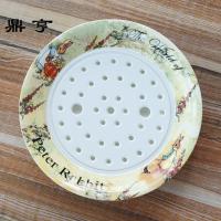 鼎亨骨瓷家用吃饺子盘可爱卡通水果沥水盘子陶瓷日用隔水菜盘大汤