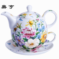 鼎亨骨瓷 简约清新 英式下午茶 红茶茶具套装 杯碟 花芬 礼品 礼
