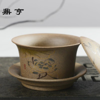 鼎亨十头粗陶功夫茶具荷韵复古陶瓷套装手工茶壶茶杯茶道套组礼盒