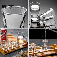 鼎亨家用玻璃白酒杯分酒器小烈酒杯一口杯创意子弹杯酒盅酒具套装