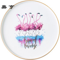 鼎亨那些时光 火烈鸟陶瓷餐盘 骨瓷早餐盘 创意餐具下午茶点心盘