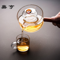 鼎亨功夫茶具电茶炉玻璃煮茶壶侧把实木柄耐高温加厚花茶小青柑泡