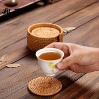 鼎亨手工编织越南藤编杯垫餐桌盘子隔热垫碗垫茶杯壶垫餐垫茶道