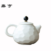 鼎亨哑光纯白日式茶壶陶瓷家用小号锤纹单壶简约过滤泡茶壶功夫茶