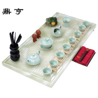 鼎亨茶具套装玉石茶盘套装家用简约客厅石头茶盘欧式简约大号高档