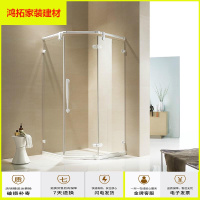 苏宁放心购淋浴房简易隔断钢化玻璃屏卫生间室干湿分离伊莎A31HQM 非标(元/平米)/红古拉丝黑加金8mm/不含石基 不