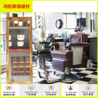 苏宁放心购实木复古镜子美发店镜台单面镜化妆镜试衣镜挂镜发廊落地镜 120*70单镜(颜色备注) 偏浅 套餐一新款简