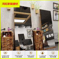 苏宁放心购镜子美发镜台柜子单面镜框复古化妆镜创意发廊镜落地镜 挂墙180*70单镜(复古黑) 标配新款简约