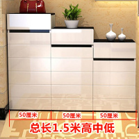 苏宁放心购新款烤漆鞋柜组合高低隔断玄关阶梯双面鞋柜简约现代厅柜 1.5米高中低 组装新款简约