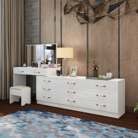 苏宁放心购卧室电视柜梳妆台组合 带凳梳妆台现代简约化妆台梳妆桌 JOLC九斗 组装新款简约