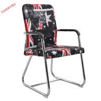 苏宁放心购办公椅职员会议椅电脑椅家用弓形网椅麻将椅子靠背椅宿舍座椅 008亚麻米字旗 钢制脚 固定扶手新款简约