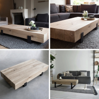 苏宁放心购茶几实木现代简约铁艺客厅家用茶几复古泡茶桌原木 颜色尺寸可 组装新款简约