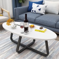 苏宁放心购简易茶几简约现代客厅创意阳台茶桌小户型茶台椭圆形边几桌子 腿+[白色面长120宽60高45 组装新款