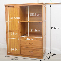 苏宁放心购楠竹餐边柜多功能储物柜子带简易厨房经济型碗柜茶水柜 高二抽85*37.5*112 单新款简约