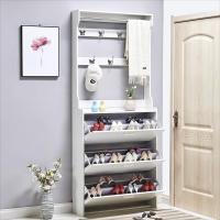 苏宁放心购家用式玄关鞋柜带厅多功能架翻斗17cm现代柜挂衣柜口简约 100长24厚208高带挂衣架分体 自己安装 组装新