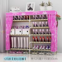 苏宁放心购鞋柜实木架带防尘罩多层布艺鞋架简易家用超大容量大号牛津帆布w新款简约