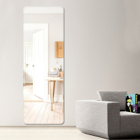 苏宁放心购长镜子全身镜贴墙穿衣镜试衣镜化妆镜宿舍舞蹈壁挂家用落地镜学生 安全防爆53*160圆角斜边 其他 否新款简约