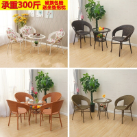 苏宁放心购玻璃院店铺房间阳台小桌茶几茶几洽谈舒适圆桌椅套装大气 02米白色四椅一桌送坐垫抱枕 整装新款简约