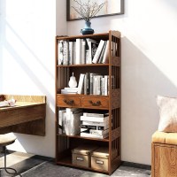 苏宁放心购楠竹仿古书柜储物架中式书架落地创意组合书柜客厅茶室置物架新款简约