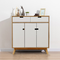 苏宁放心购简约现代餐厅实木餐边柜餐具收纳橱柜茶水碗柜厨房家具厂新款简约