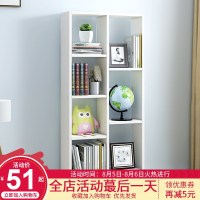 苏宁放心购简约现代书架小书柜简易置物柜收纳储物小柜子家用落地组装格子柜 黑柳木色 0.6米以下宽新款简约