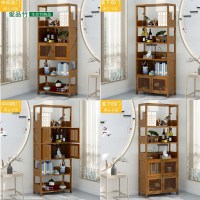 苏宁放心购楠竹博古架中式书架置物收纳架简约多层落地学生组合书柜 原色六层二款 0.6-0.8米宽新款简约