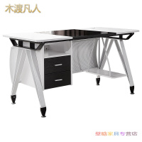 苏宁放心购老板桌 办公桌 钢化玻璃电脑桌 台式家用 写字台 简易书桌子组合大班台电竞桌Z新款简约