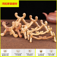 苏宁放心购木质如意架子摆件象牙烟斗牛角托架子底座红木实木工艺品花梨木新款简约