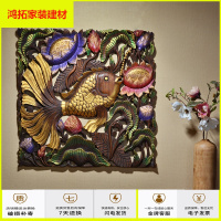 苏宁放心购东南亚风格创意木墙饰装饰 泰国柚木 木鱼背景玄关挂件饰品新款简约