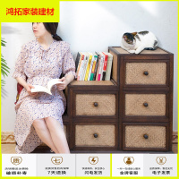 苏宁放心购异丽家居东南亚藤编家具 泰式生态收纳柜客厅置物柜厅收纳柜新款简约