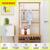苏宁放心购楠竹衣帽架创意客厅卧室挂衣架子简约现代换鞋架大容量衣服架新款简约