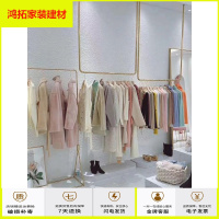苏宁放心购服装店展示架上墙壁挂式吊顶吊架简约金色侧挂女装店婚纱挂衣架子新款简约
