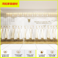 苏宁放心购万坚新款婚纱礼服展示架悬挂吊杆上墙吊架多功能服装货架挂衣服架新款简约