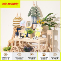 苏宁放心购服装店展示架落地式中岛台童装店货架创意装饰流水台橱窗展示实木新款简约