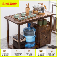 苏宁放心购可移动茶桌家用功夫小茶几茶台套装实木阳台泡茶车茶具茶水柜架子新款简约