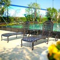 苏宁放心购阳台躺床户外躺椅庭院花园户外床室外沙发泳池休闲露台铸铝沙滩椅新款简约