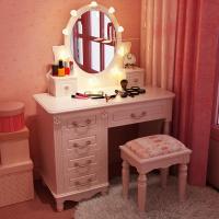 苏宁放心购欧式梳妆台卧室宜家法式简约田园梳妆台小户型化妆台实木花妆台新款简约