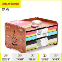 苏宁放心购三层文件架桌上简易书架多层文件夹收纳盒A4文件框办公室用品资料架学生用书立架桌面办公桌置物架文件盒架子新款简约