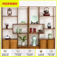 苏宁放心购博古架楠竹实木中式古董架多宝阁茶叶茶具茶室展示柜收纳置物架子新款简约