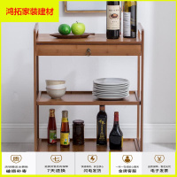苏宁放心购楠竹移动餐车置物架厨房整理茶水酒水家用火锅手推车多层架子新款简约